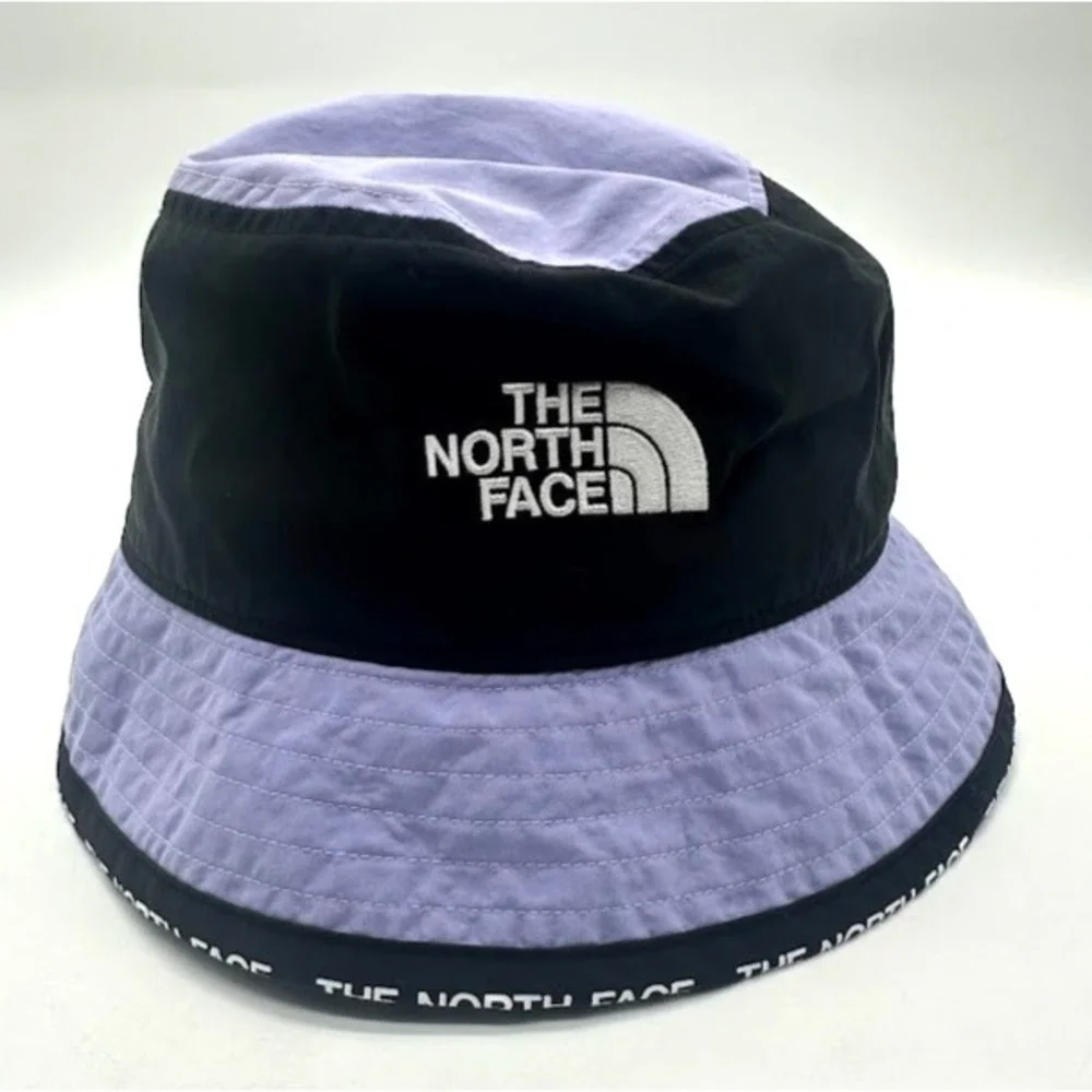 The North Face Bucket Hat Black Purple Logo Nylon Sun Hiking Unisex S/M